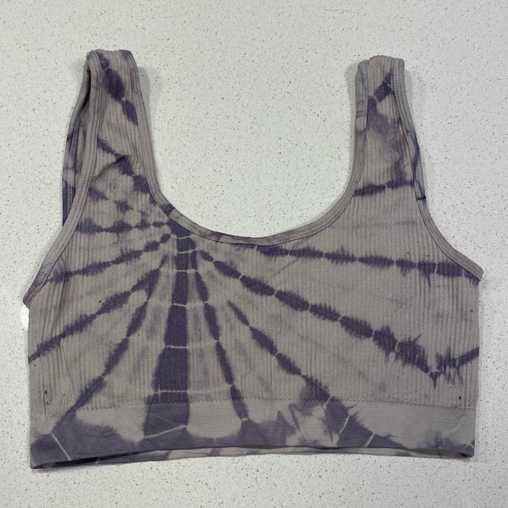 Colsie size S tiedye bralette- purple and white a a bit discolored due to wash